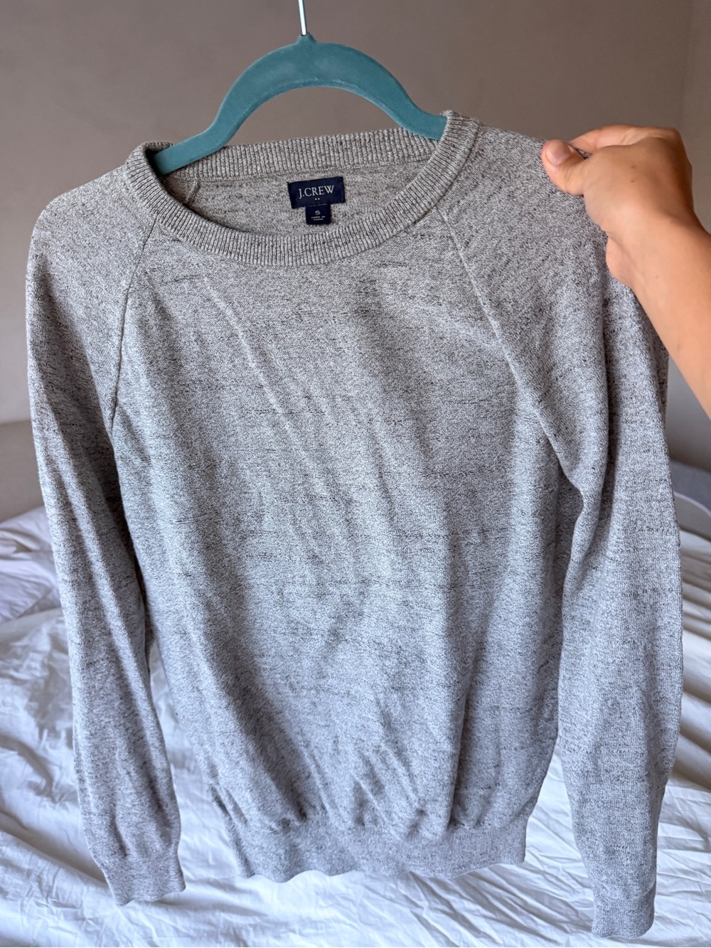 J.Crew Heather Gray Cotton Crewneck Sweater